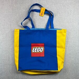 LEGO VIP Exclusive Tote Bag Blue Yellow Graphic Logo Shopping Bag NEW with Tags